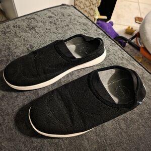 Vessi Black and White Men's Slip-On Loafers